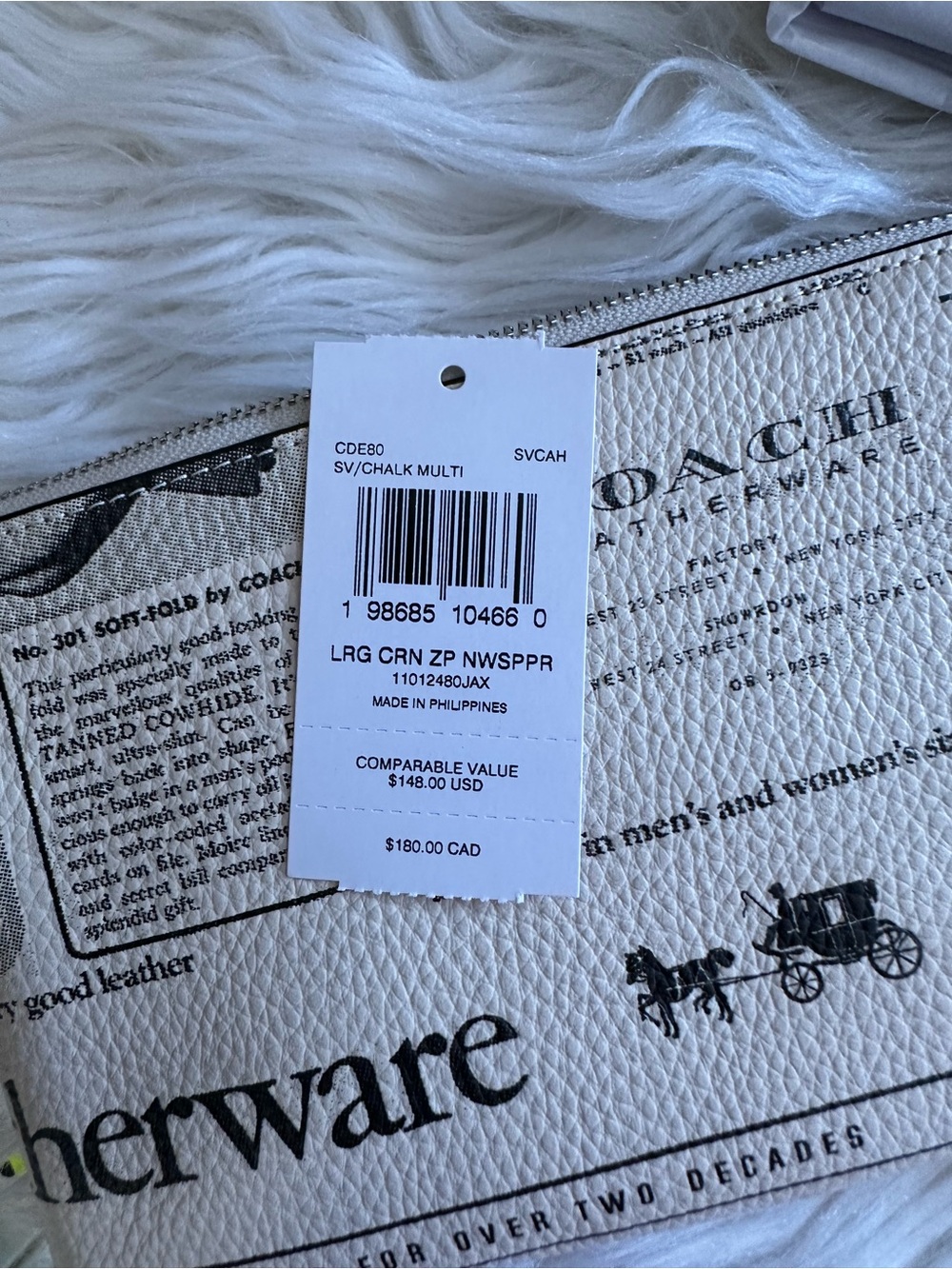 Coach Large Corner Zip Wristlet With Newspaper Print - Picture 9 of 9